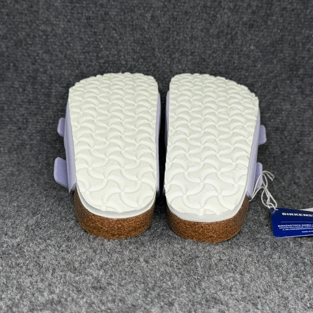 Birkenstock Arizona Sandal Womens 7 Lavender Fog Birkibuc Buckle Slide Flip Flop